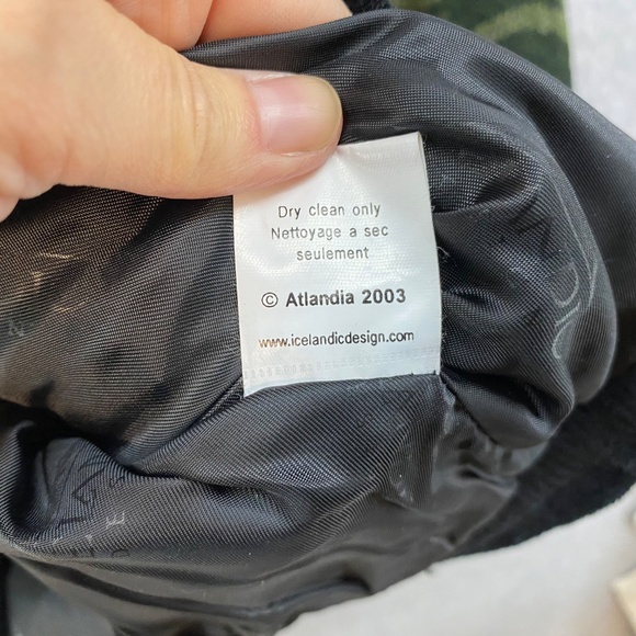 Icelandic Design Small Wool Sweater Jacket Full Zip Cardigan Embroidered Green - Picture 7 of 10